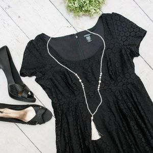 Maurices Black Dress Short Sleeves 7/8